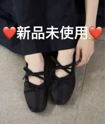 미사용 새상품 택 있음 LE TALON L 더블 리본 발레리나 23cm