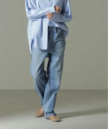 Healthy DENIM 별주 Tallow 스트레이트 데님