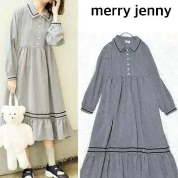 메리제니 깅엄 체크 패턴 롱 원피스