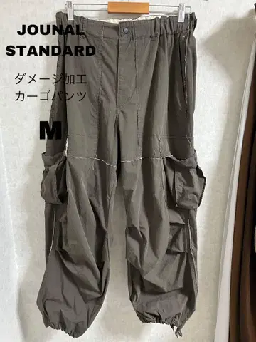 저널 스탠다드 카고 팬츠 데미지 가공 M 카키 브라운 가을