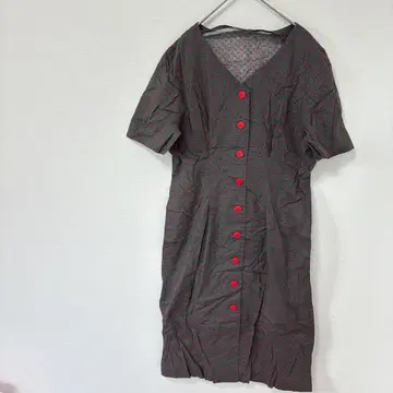 반팔 원피스 레트로 페이즐리 무늬 원피스 빈티지 V넥