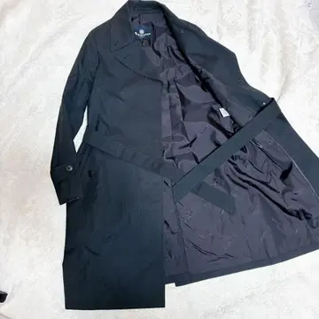 고품질 아쿠아 스큐텀 블랙 스텐카라 코트 실크 혼방