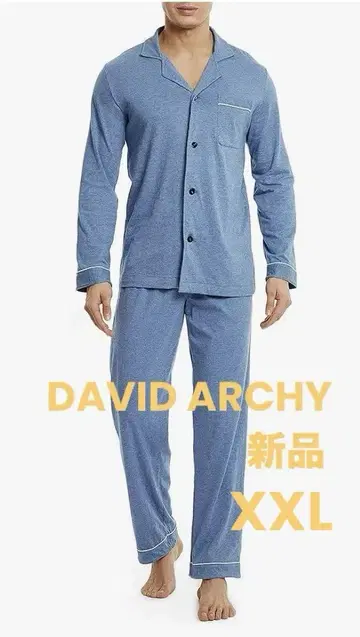 DAVID ARCHY 남성용 파자마 룸웨어 XXL 면 100