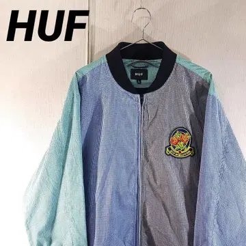 [ 구제 의류 ] HUF 집업 리브 자켓 클레이지 패턴 체크