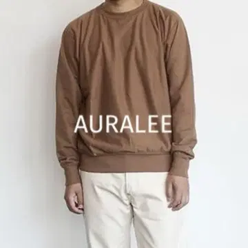 AURALEE 오라리 슈퍼 하이 게이지 맨투맨 브라운 1