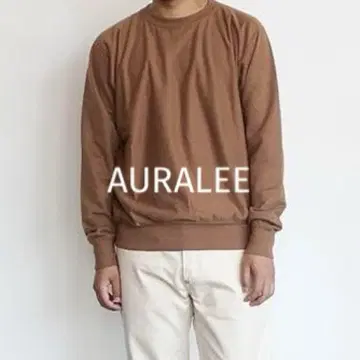 AURALEE 오라리 슈퍼 하이 게이지 맨투맨 브라운 1