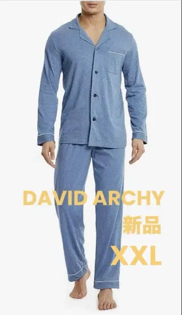 DAVID ARCHY 남성용 파자마 룸웨어 XXL 면 100%