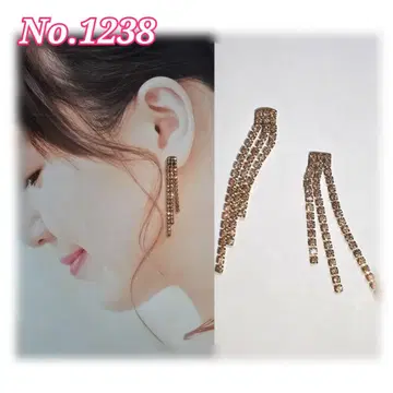 [ 1238 ] 다이아 체인 롱 귀걸이/귀찌