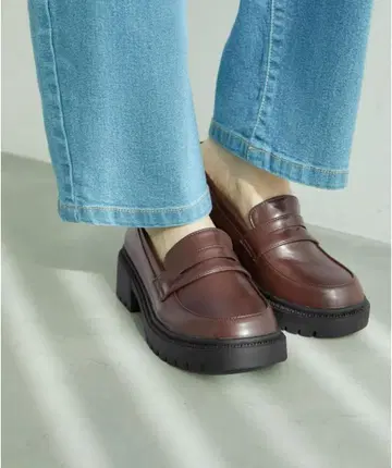 로퍼 23.0cm 브라운 우천 겸용 통굽 코인 로퍼
