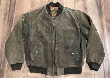 빈티지 MA-1 타입 스웨이드 블루종 스윙탑 그린