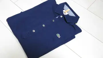 LACOSTE 네이비 피케 셔츠 슬림핏 하프 슬리브 소매 사이즈 3
