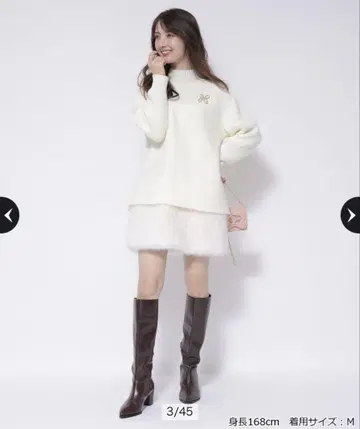 앱와이어리셰 밑단 퍼 레이어드 튜닉 원피스