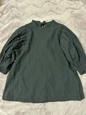 블랙 벌룬 슬리브 블라우스 사이즈 S