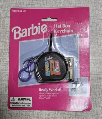 미개봉 바비 햇박스 키체인 1999년산 Barbie
