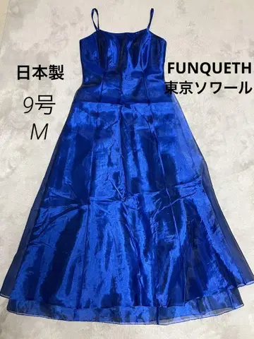 일본제 FUNQUETH 도쿄 소와르 오간자 드레스 블루 M 원피스