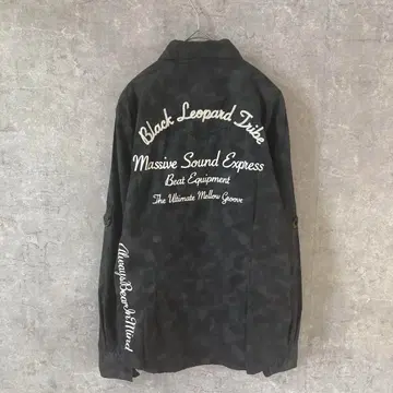 워크 셔츠 마다라 무늬 워시 가공 자수 셔츠 L 바이커 긴팔