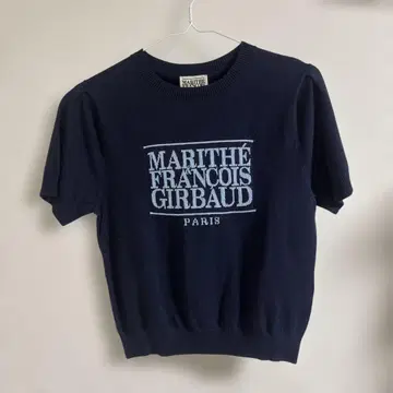 MARITHE FRANCOIS GIRBAUD 네이비 반팔 니트