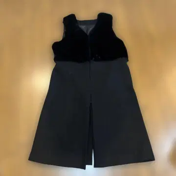 롱 베스트 인조 모피 부착
