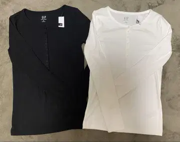 gap 모던 헨리넥 T셔츠 xs 2장 세트 블랙 화이트
