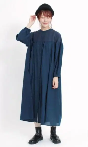 sm2 사만사 모스모스 절개 개더 원피스 네이비 새상품