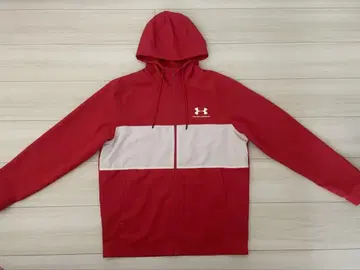 UNDER ARMOUR 후드 부착 나일론 자켓 M 사이즈 레드