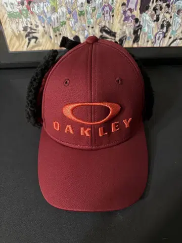 OAKLEY 귀도리 달린 빨간색 캡