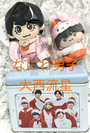 나니와단시 오오니시 류세이 류체 봉제 인형 2체 세트와 캔 포함
