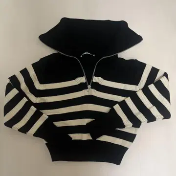 ZARA 자라 니트 크롭 집업 M 카라 부착 새상품급