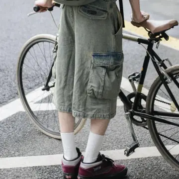 하프 데님 팬츠