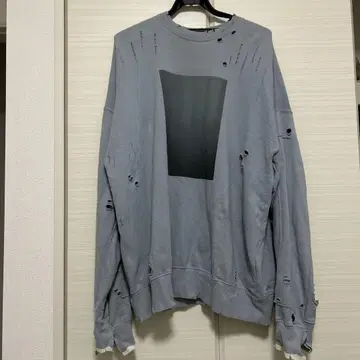 stein 슈타인 맨투맨 데미지 크러쉬 가공 스카이블루 S사이즈