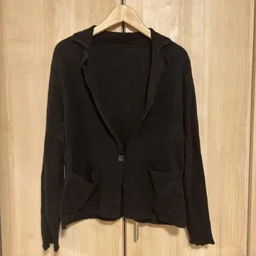 데미룩스 빔즈 블랙 린넨 자켓 가디건 긴팔 버튼 포함
