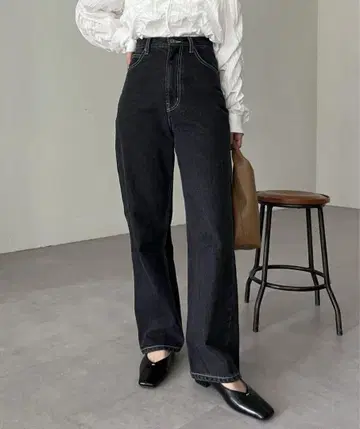 CAPRICIEUX LE'MAGE 택 포함 하이웨스트 스트레이트 데님