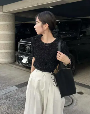 CAPRICIEUX LEMAGE 리본얀 하프 슬리브 풀오버