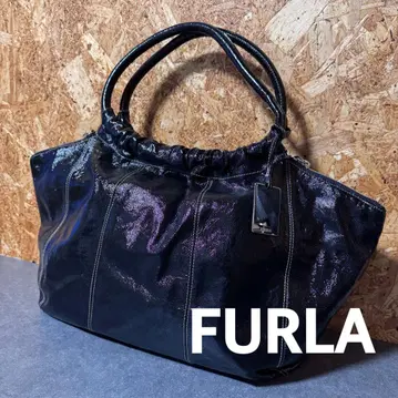 FURLA 블랙 가죽 핸드백 토트백 Y2K 블랙