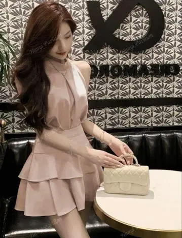 셋업 핑크 프릴