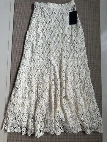 NINE 나인 크로셰 니트 머메이드 스커트 롱 플레어 스커트 미사용