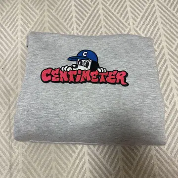 CENTIMETER 그레이 후드 부착 후드티