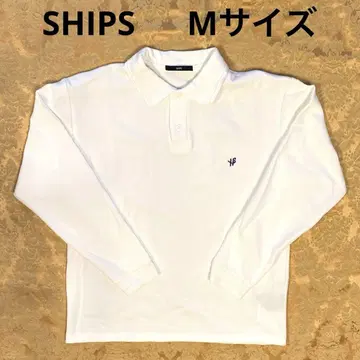 SHIPS 피케 셔츠 긴팔 화이트 남성용 M 사이즈 항균 방취