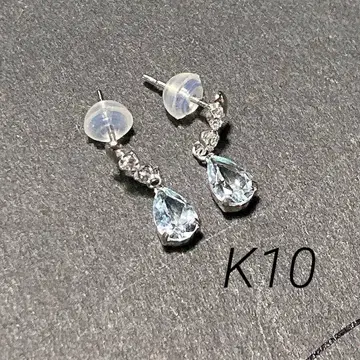 K10 아쿠아 마린 드롭 귀걸이