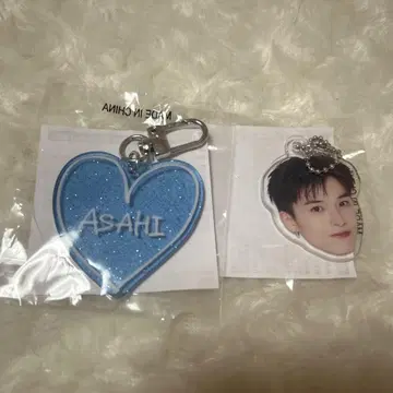 treasure 아사히 캡슐 토이 얼굴 아크릴 키링 세트