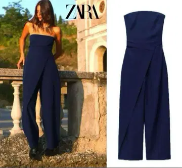 [ 새상품 ] ZARA 스트랩리스 네이비 올인원