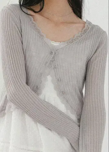 andST 시어 레이스 가디건 K-스타일