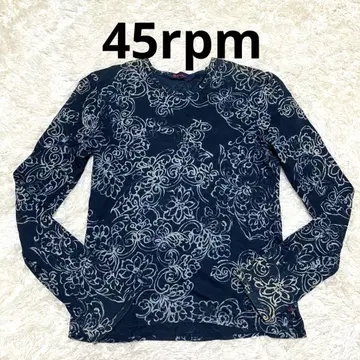 R by 45rpm 네이비 나염 남색 코튼 티셔츠 !인디고