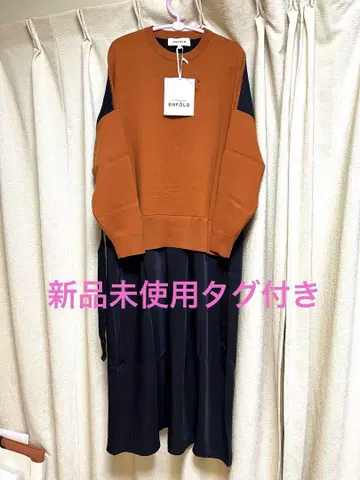 택 포함 미사용 새상품 엔폴드 원피스 콤비 원피스