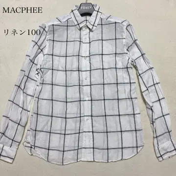 ( 633 ) MACPHEE 격자 무늬 셔츠 린넨 100