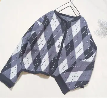 겨울 아가일 가디건 블랙 루즈핏 긴팔 가디건 니트 겨울 의류