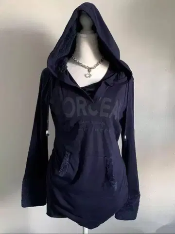 네이비 후드 부착 후드티 y2k 백 스컬 헤이세이 여자 그런지 그래픽