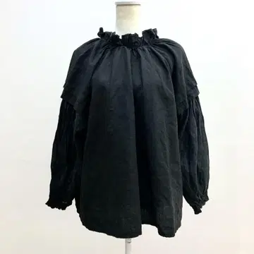 nest Robe 프릴 2way 백리본 린넨 100 긴팔 블라우스