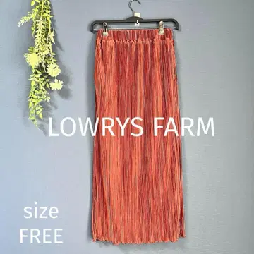 LOWRYS FARM [ FREE ] 롱 샤이니 플리츠 밑단 마노 주홍색