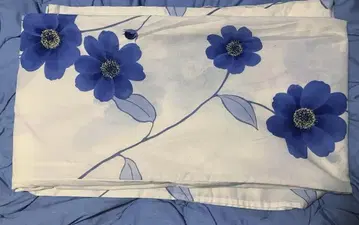 파란 꽃무늬 워셔블 유카타 단품